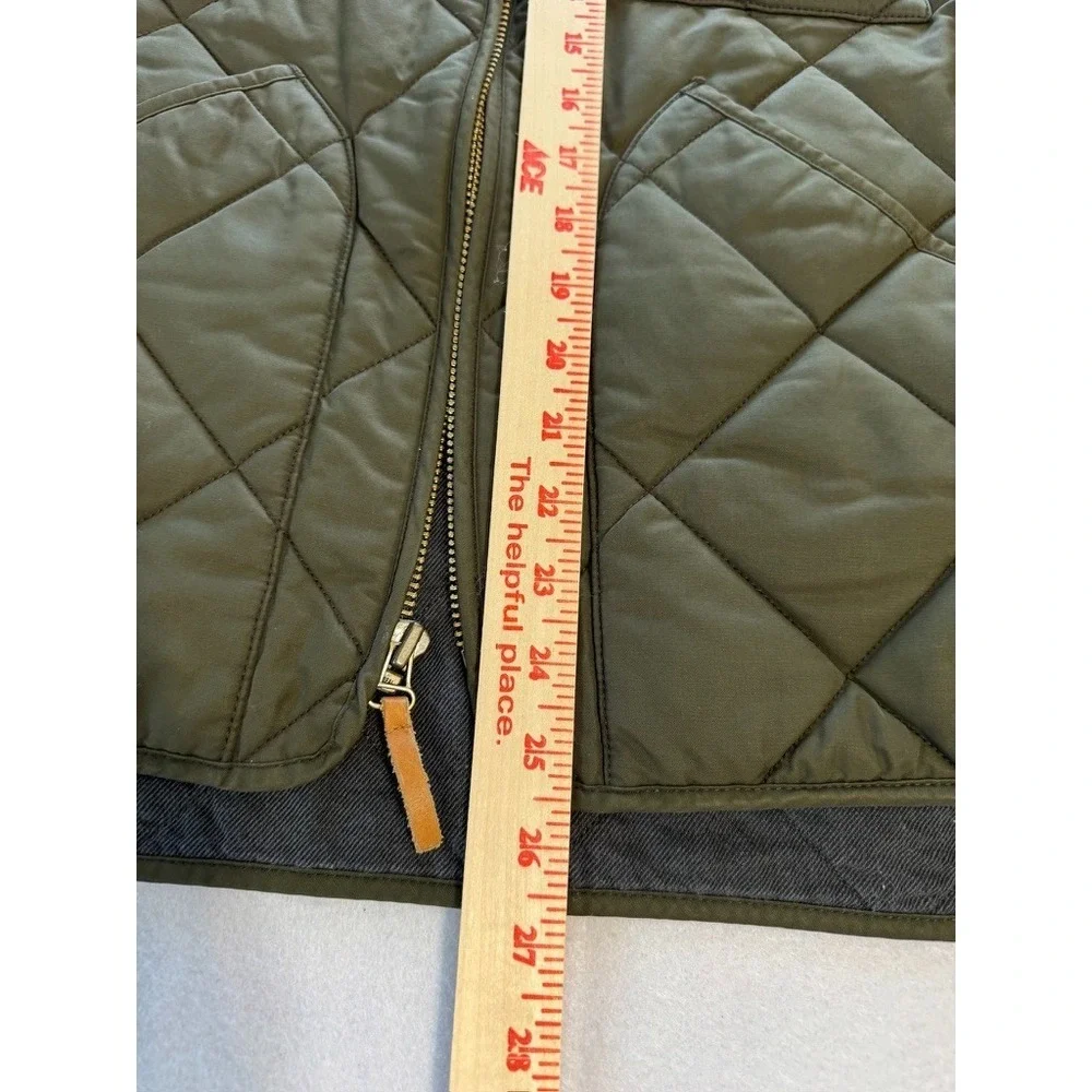 J.Crew Sussex Quilted Vest Mens M Olive Green PrimaLoft Insulated Classic Preppy